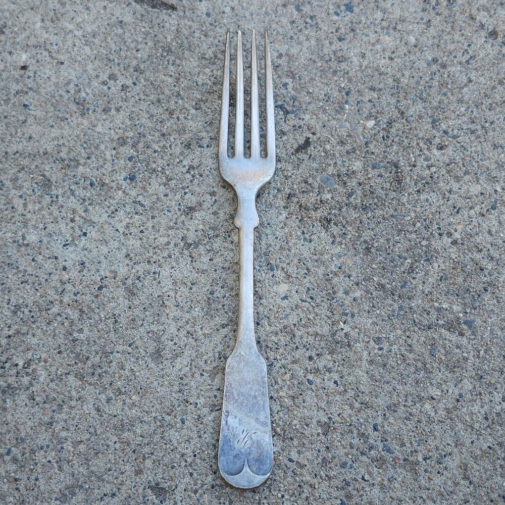 Antique Anchor Rogers AA Alaska Silverplate Dinner Fork Monogram Flatware 1890
